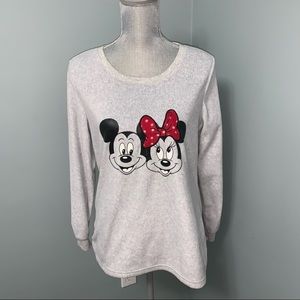DISNEY Mickey and Minnie Mouse long sleeve shirt women’s size small
